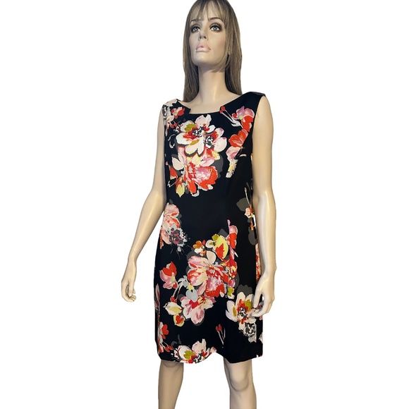 Tahari ASL Kathy Dress Sheath Sleeveless Floral Print NWT - Picture 11 of 13